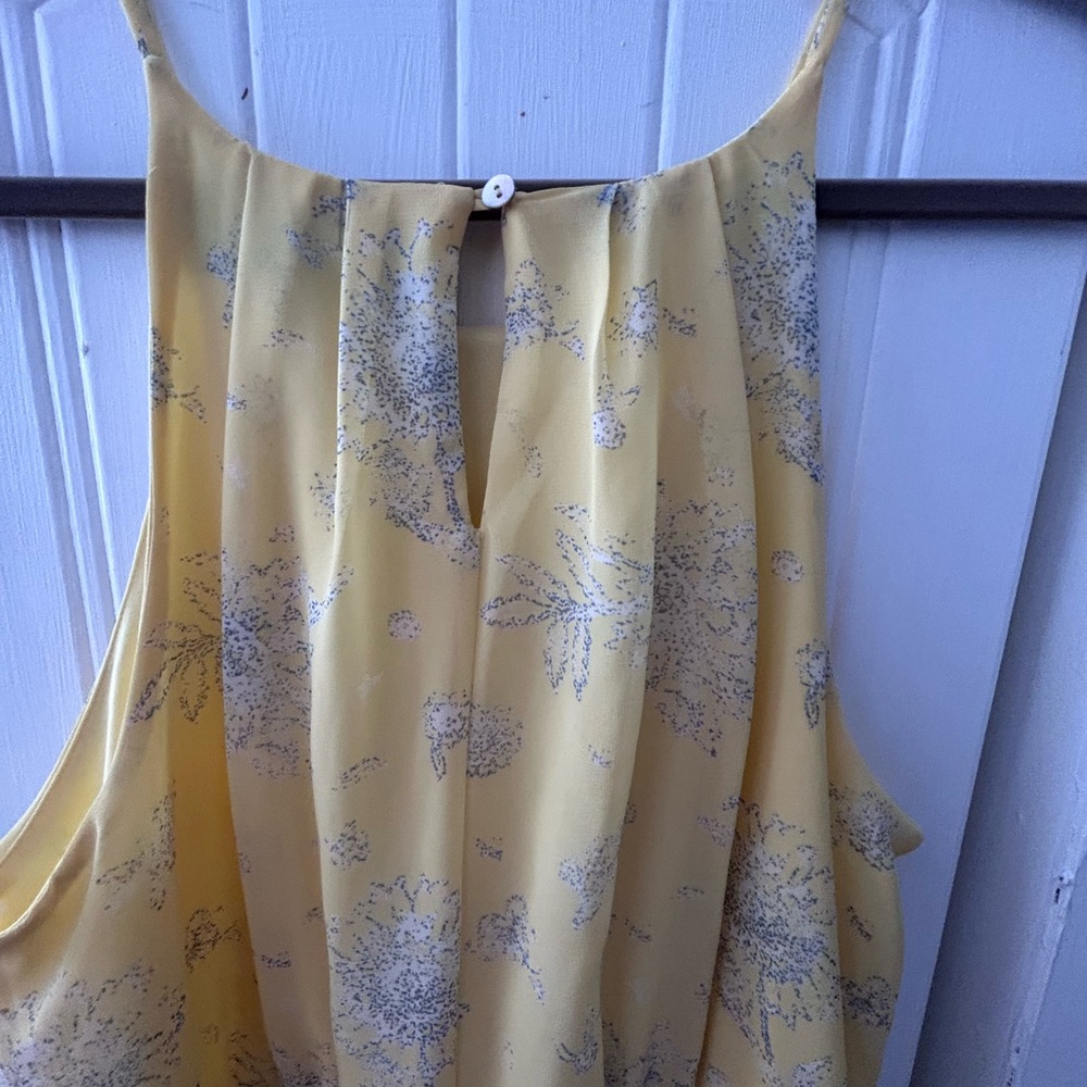NWOT BLUE RAIN Yellow Sleeveless Dress w/Floral Print and Elastic Waist, Flared - Picture 8 of 14